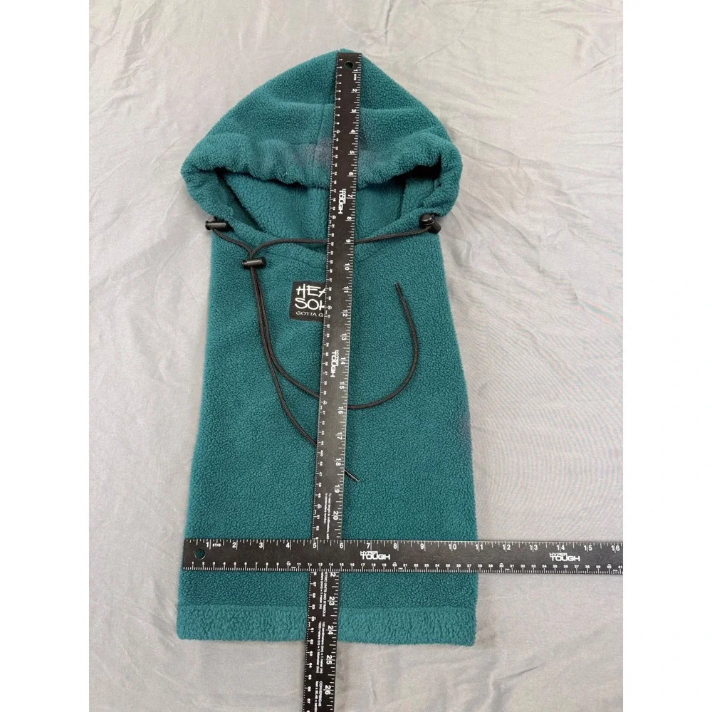 Head Sokz Fleece Balaclava Hood Teal Green Made in USA Adjustable Winter Mask